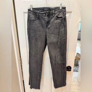 Liverpool Women's Dark Gray Embellished Straight Leg Jeans